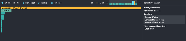 시간 포맷팅 분리 후 React DevTools Profiler 측정 결과